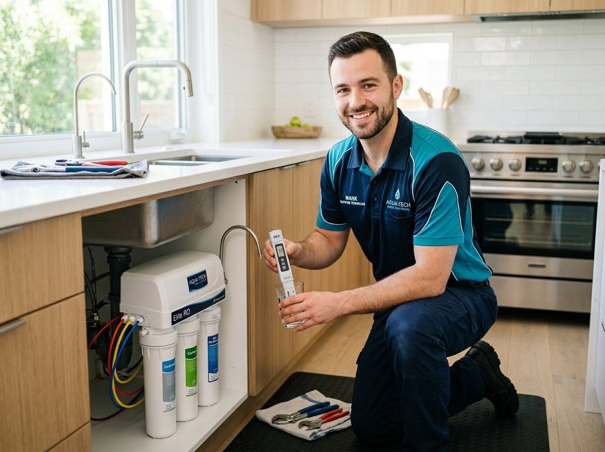 Certified Aquadrop RO Technician Servicing Water Purifier